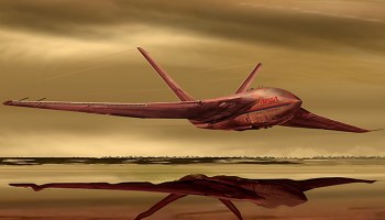 Illustration: Flying boat in Titan's skies