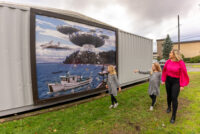 Maury Island Incident mural in Des Moines, Wash.