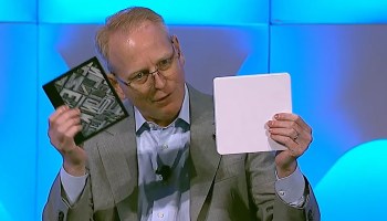 Amazon's Dave Limp with Kindle and Kuiper antenna